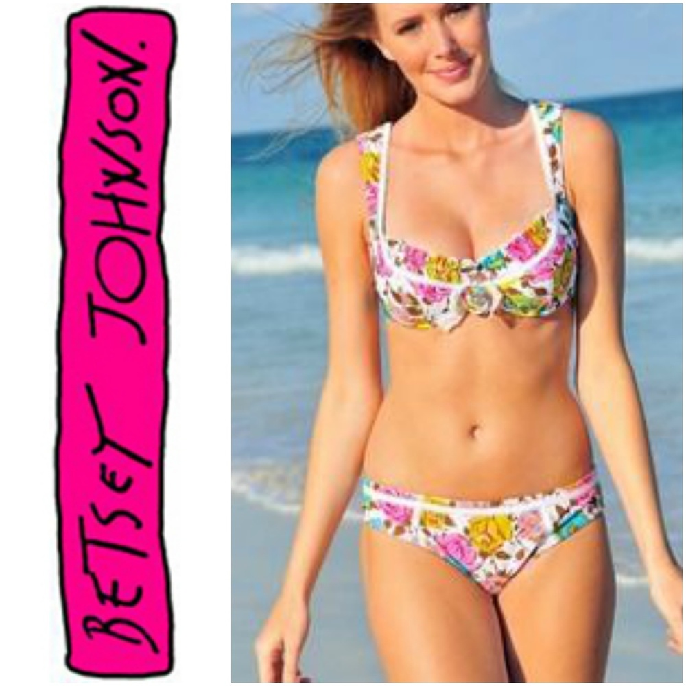 Betsey Johnson Pink Petal Pusher Bikini Set